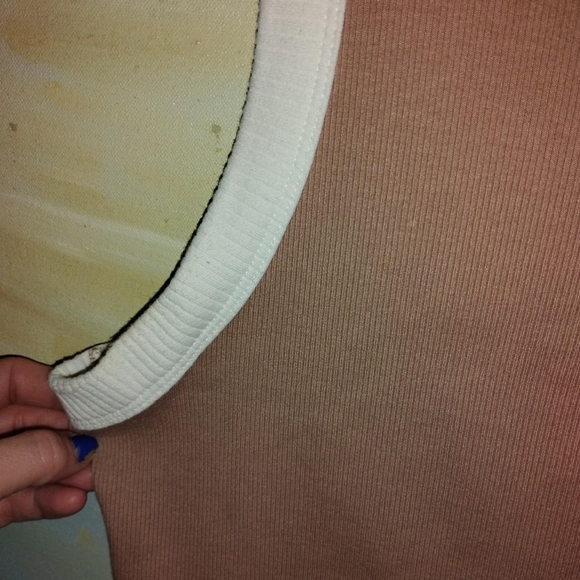 Wild Fable ribbed crop tank in a neutral tan and white colorway size Large - Picture 3 of 6